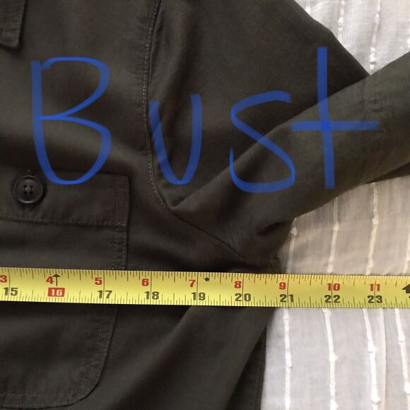 Lucky Brand Olive Green Short Sleeve Collared Casual Jumpsuit Flight Suit - L - Picture 5 of 7